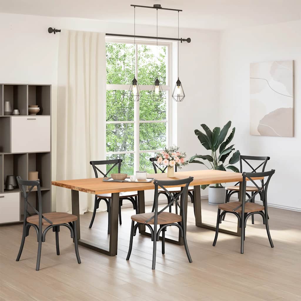 spisebordben V-formet 3 stk. naturstål 100x(72-73,3) cm stål