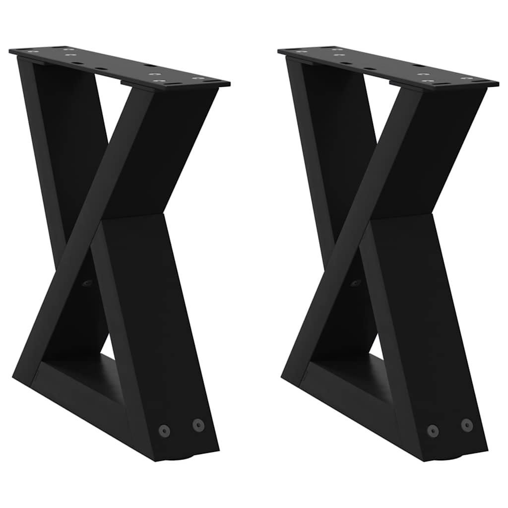 sofabordsben 2 stk. sort 30x(30-31,3) cm stål