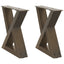 sofabordsben 2 stk. naturstål 30x(30-31,3) cm stål
