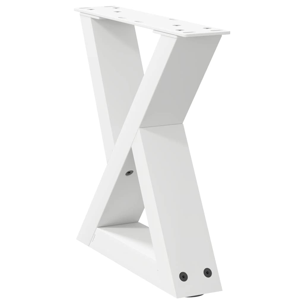 sofabordsben 2 stk. hvid 40x(30-31,3) cm stål