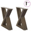 sofabordsben 2 stk. naturstål 40x(30-31,3) cm stål