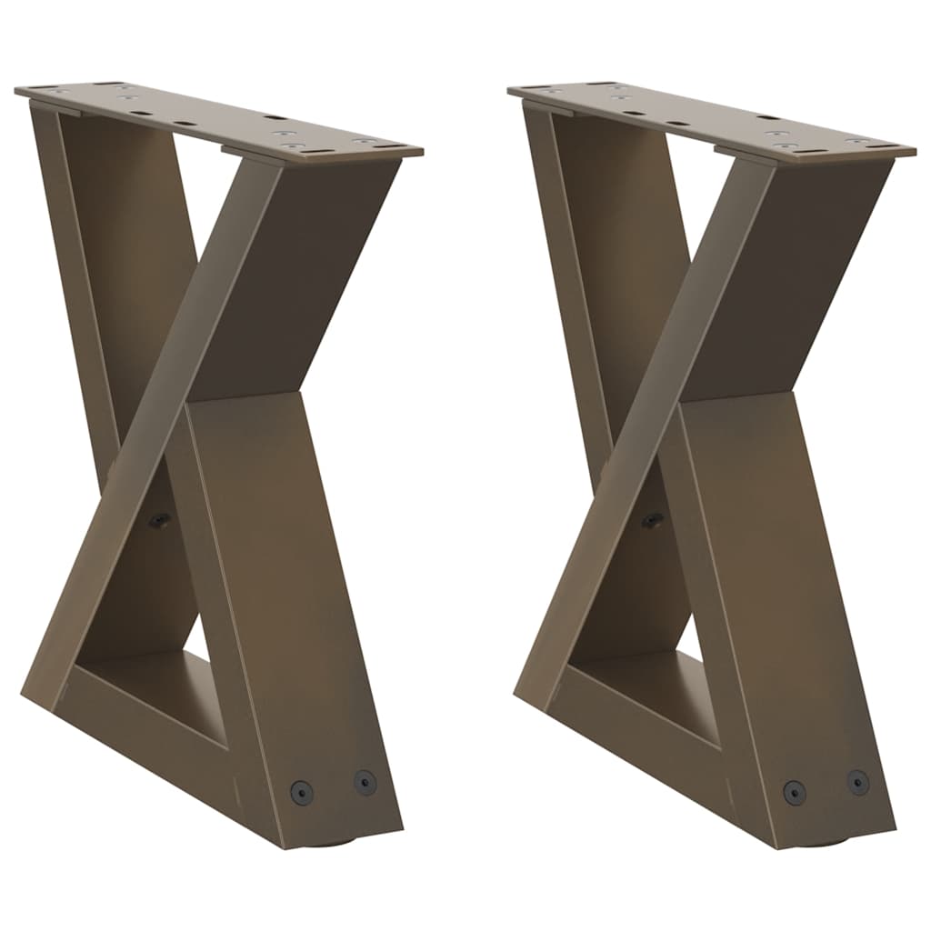 sofabordsben 2 stk. naturstål 40x(30-31,3) cm stål