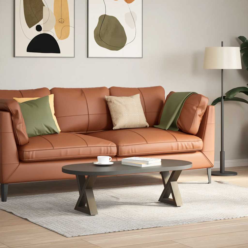 sofabordsben 2 stk. naturstål 40x(30-31,3) cm stål