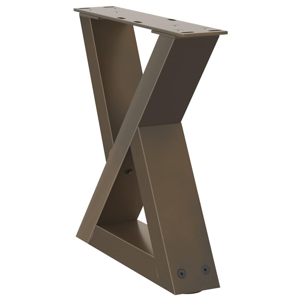 sofabordsben 2 stk. naturstål 40x(30-31,3) cm stål