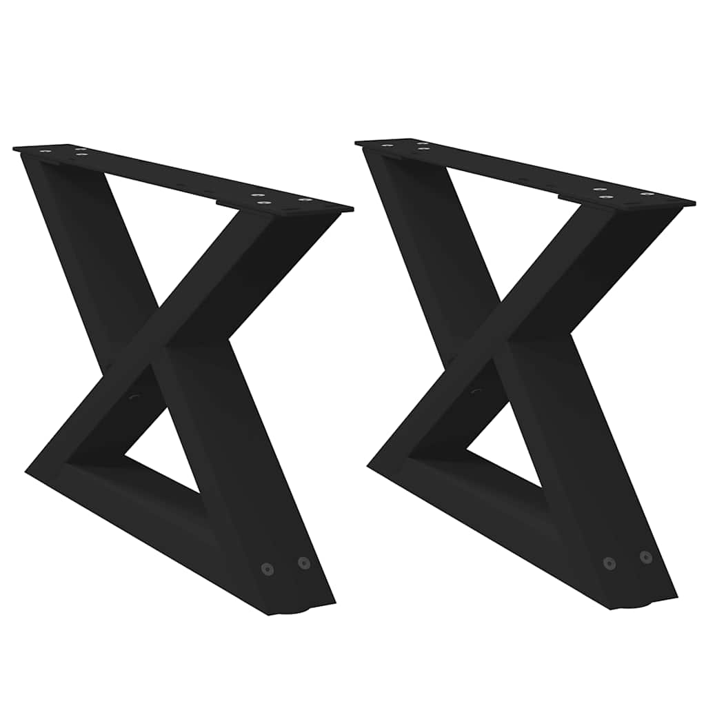 sofabordsben 2 stk. sort 50x(30-31,3) cm stål