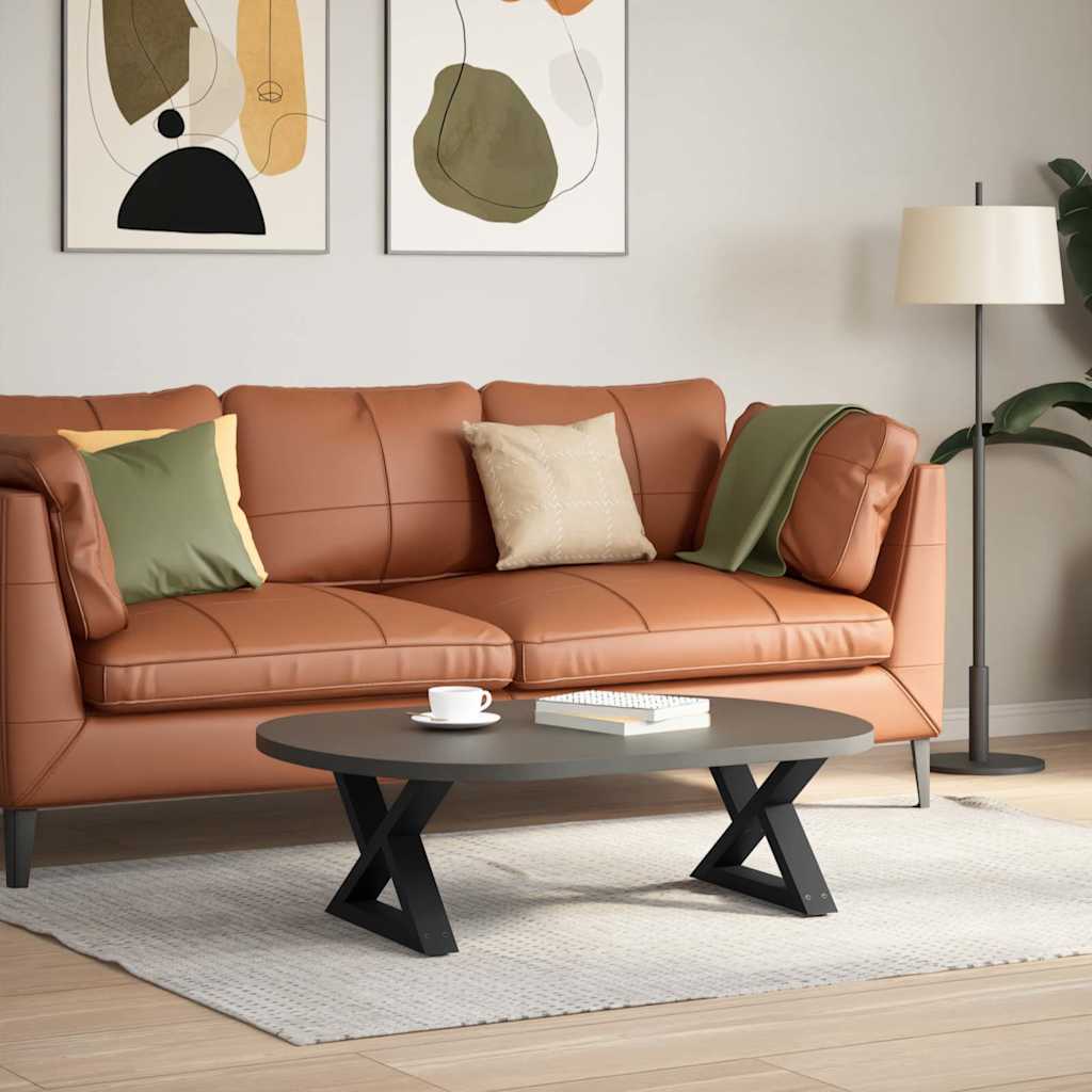 sofabordsben 2 stk. sort 50x(30-31,3) cm stål