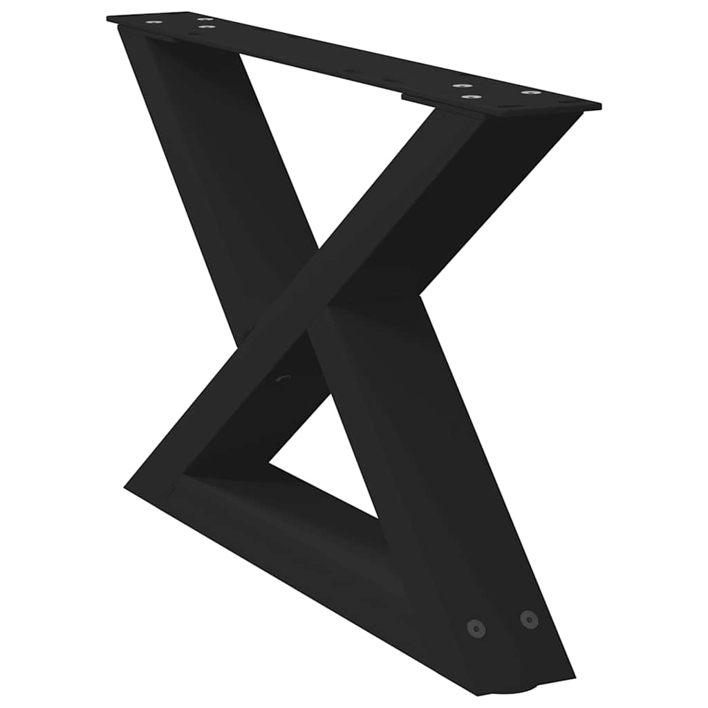 sofabordsben 2 stk. sort 50x(30-31,3) cm stål