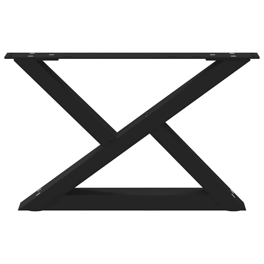 sofabordsben 2 stk. sort 50x(30-31,3) cm stål