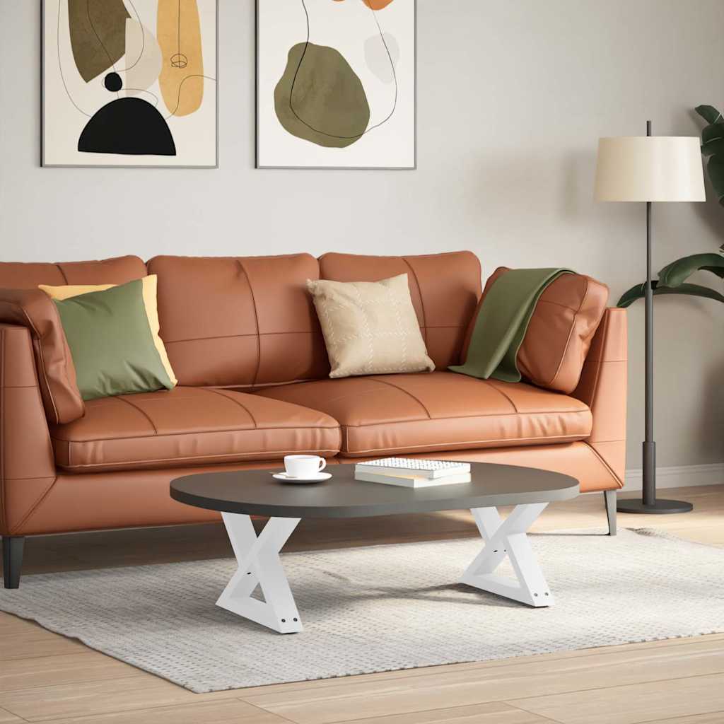 sofabordsben 2 stk. hvid 50x(30-31,3) cm stål