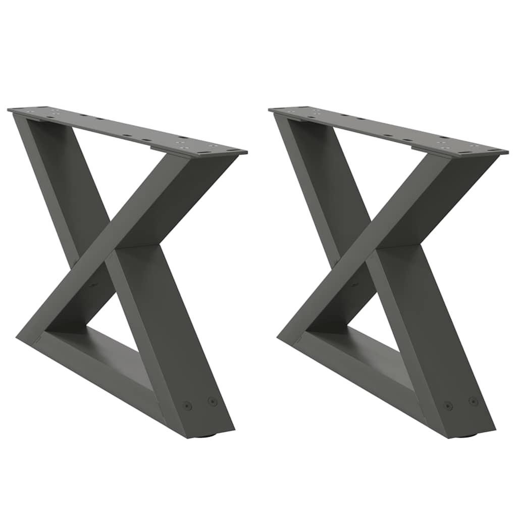 sofabordsben 2 stk. antracit 50x(30-31,3) cm stål