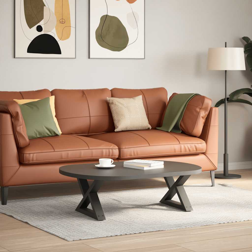 sofabordsben 2 stk. antracit 50x(30-31,3) cm stål