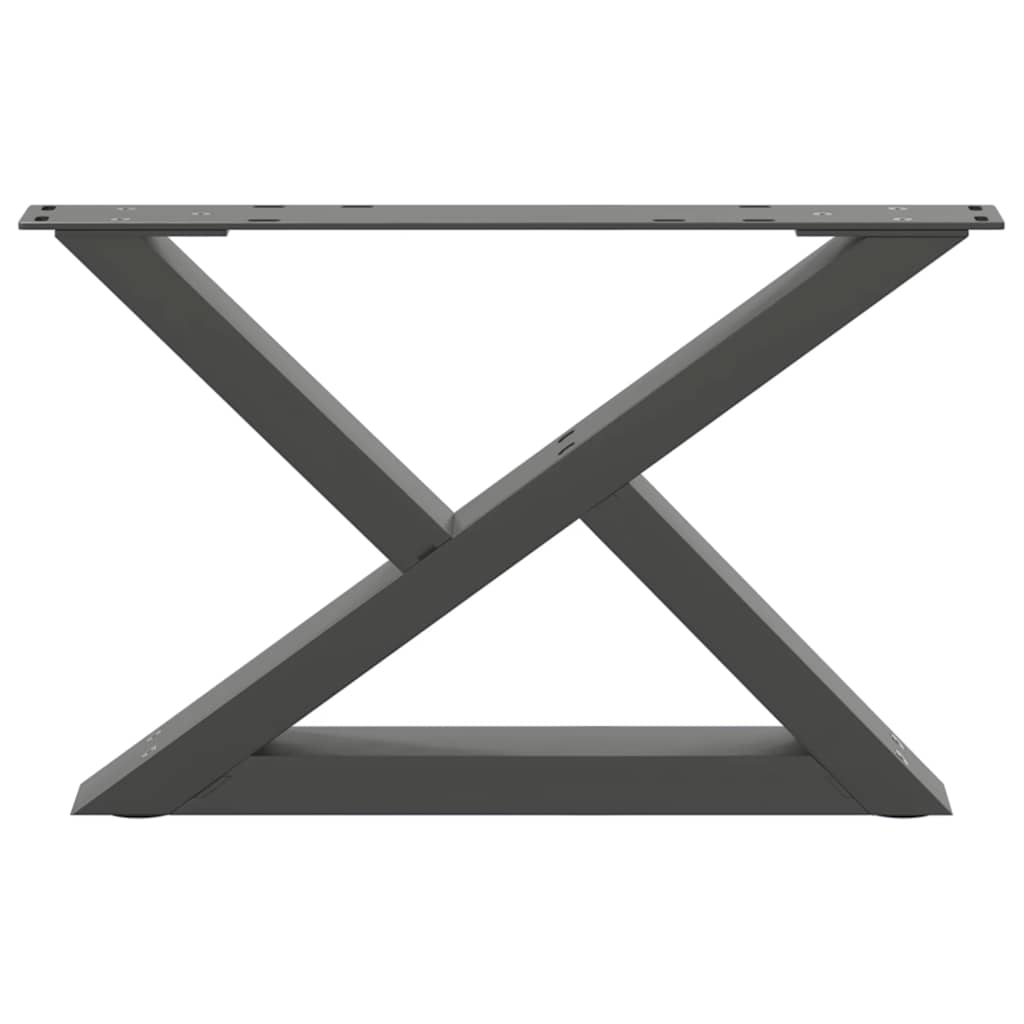 sofabordsben 2 stk. antracit 50x(30-31,3) cm stål