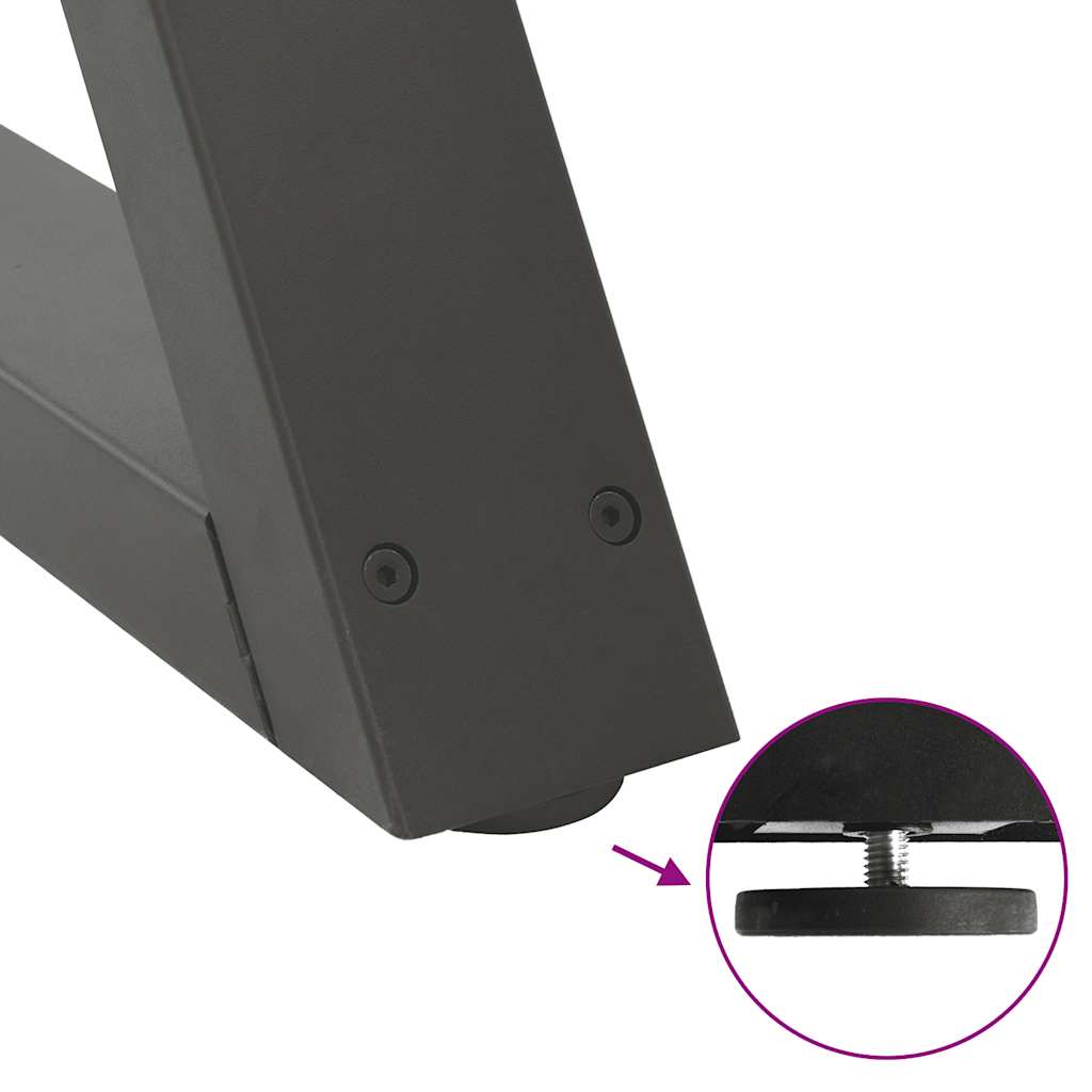 sofabordsben 2 stk. antracit 60 x (30-31,3) cm stål