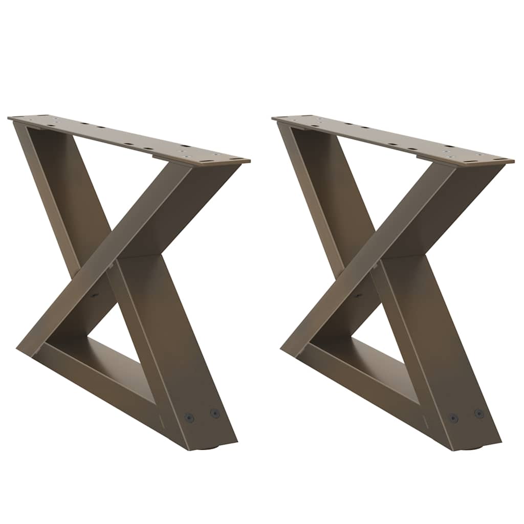 sofabordsben 2 stk. naturstål 60 x (30-31,3) cm stål