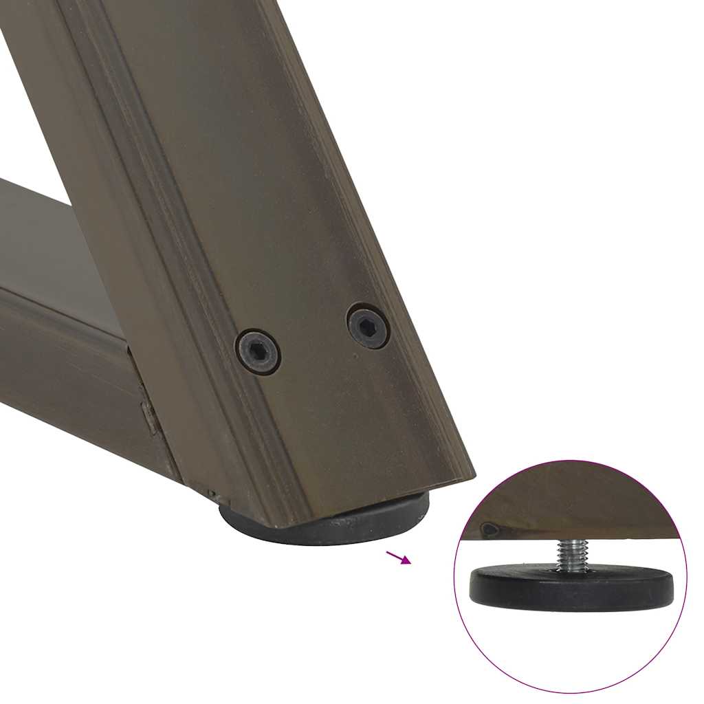 sofabordsben 2 stk. naturstål 60 x (30-31,3) cm stål