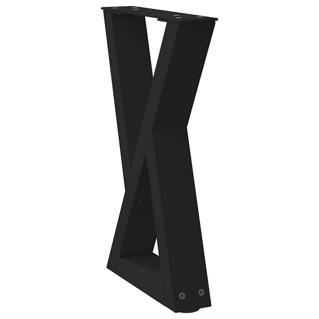 sofabordsben 2 stk. sort 28 x (42-43,3) cm stål