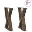sofabordsben 2 stk. naturstål 28 x (42-43,3) cm stål