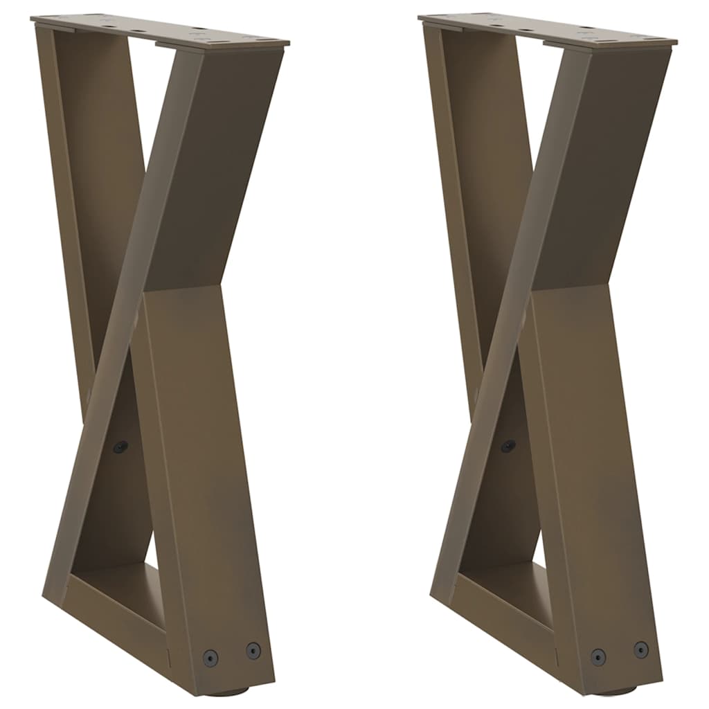 sofabordsben 2 stk. naturstål 28 x (42-43,3) cm stål