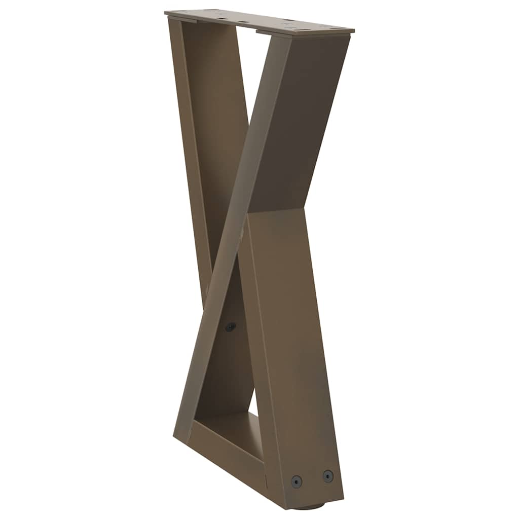 sofabordsben 2 stk. naturstål 28 x (42-43,3) cm stål