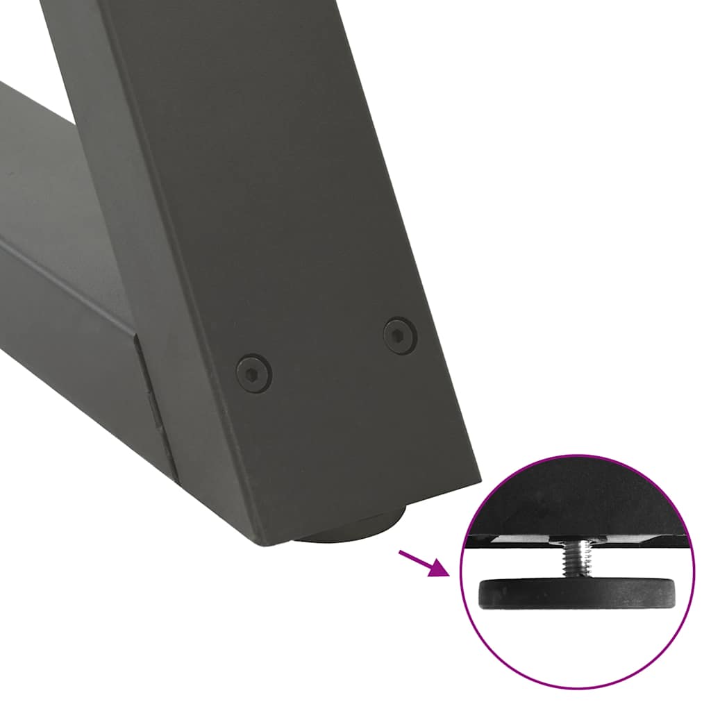 sofabordsben 2 stk. antracit 38 x (42-43,3) cm stål