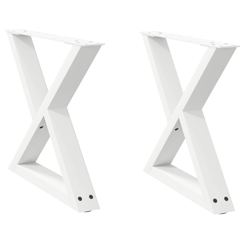 sofabordsben 2 stk. hvid 60 x (42-43,3) cm stål