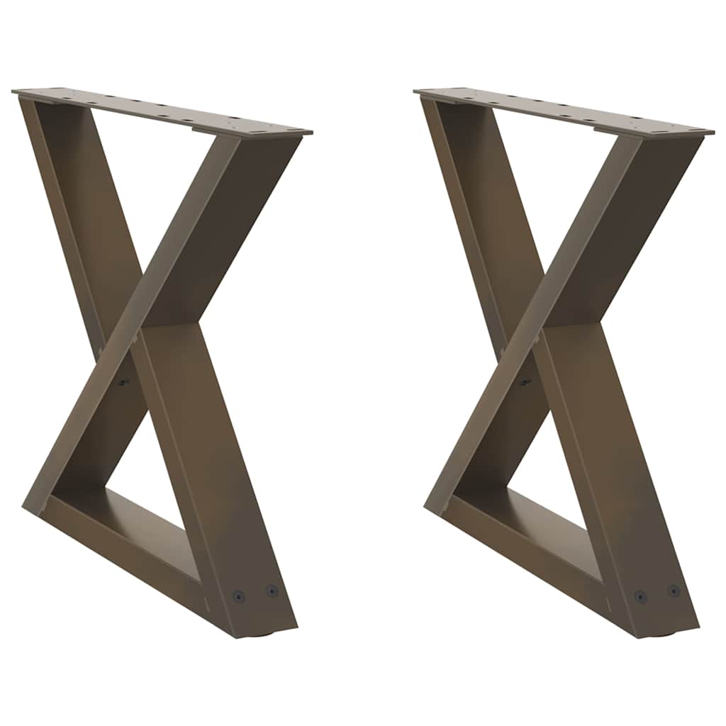 sofabordsben 2 stk. naturstål 60 x (42-43,3) cm stål