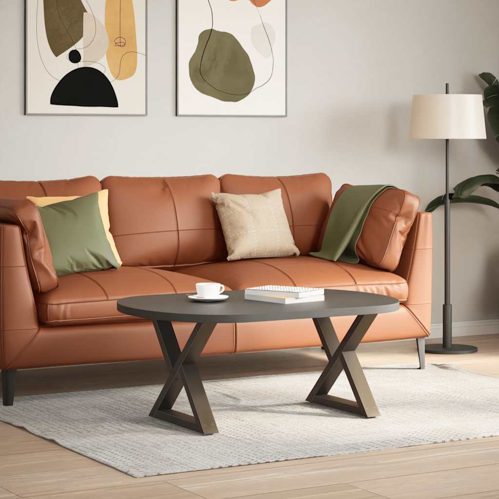 sofabordsben 2 stk. naturstål 60 x (42-43,3) cm stål