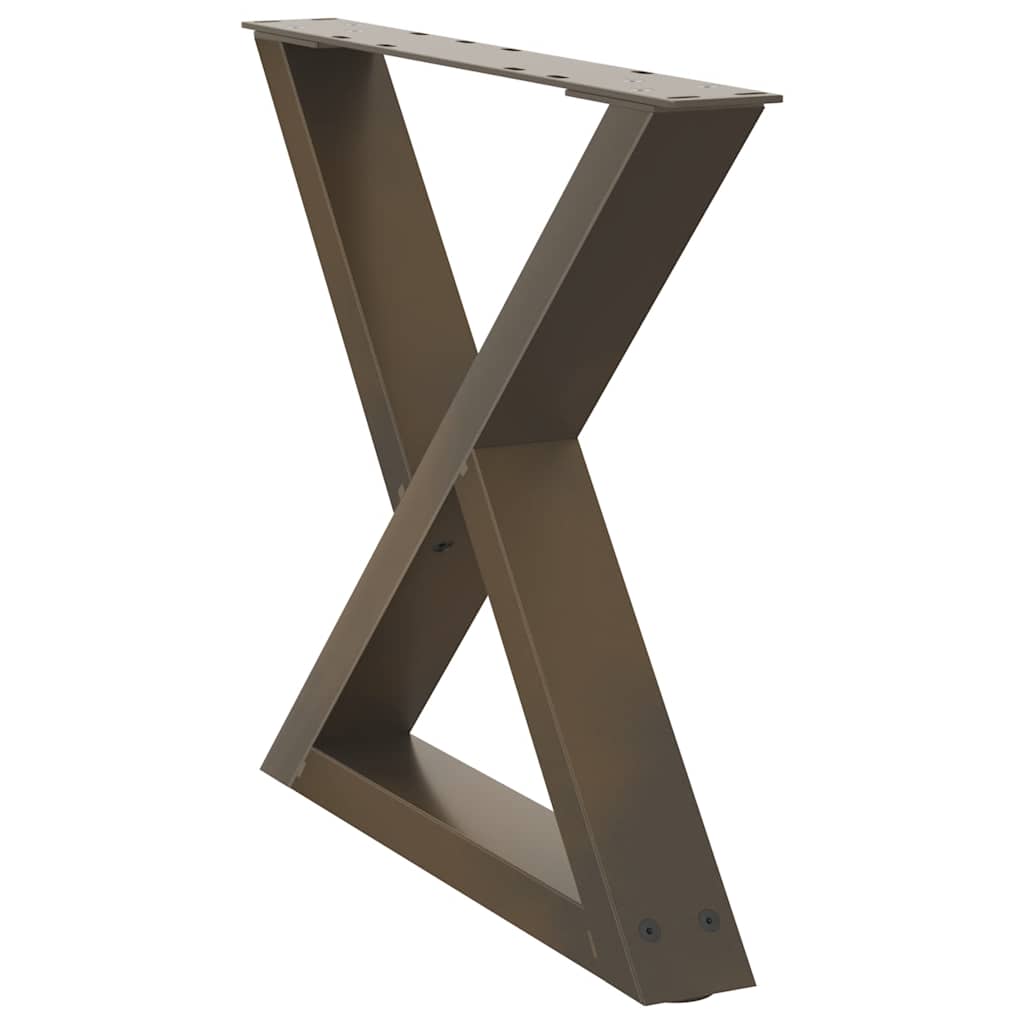 sofabordsben 2 stk. naturstål 60 x (42-43,3) cm stål
