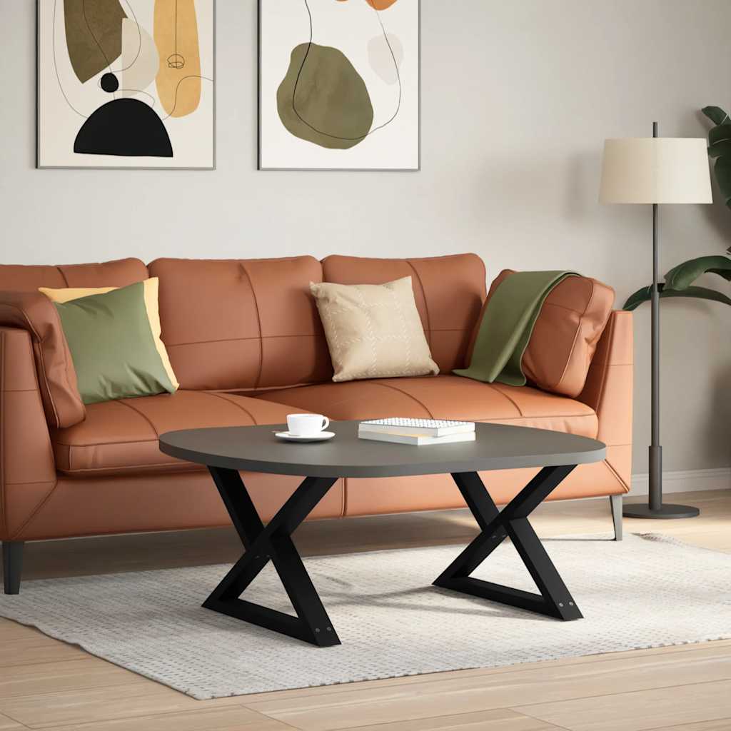 sofabordsben 2 stk. sort 70 x (42-43,3) cm stål