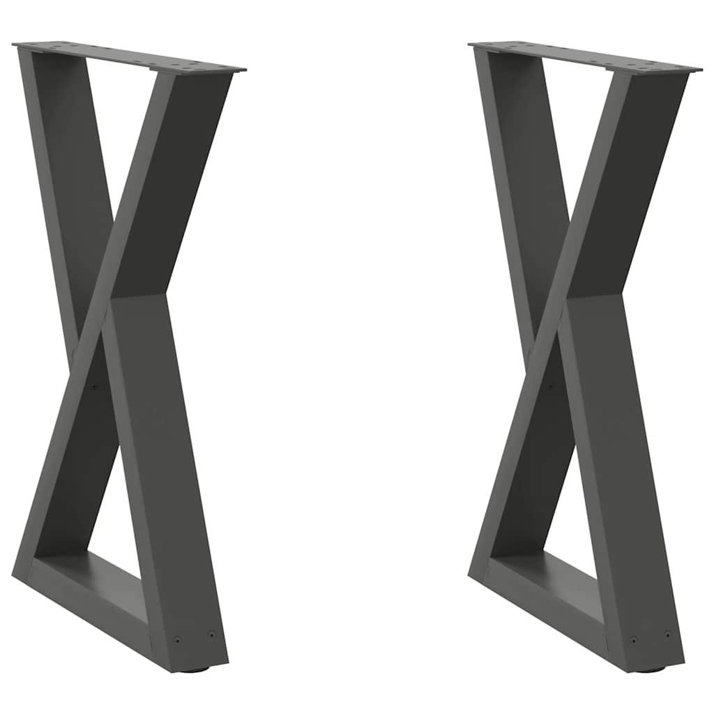 spisebordsben 2 stk. antracit 50x(72-73,3) cm stål
