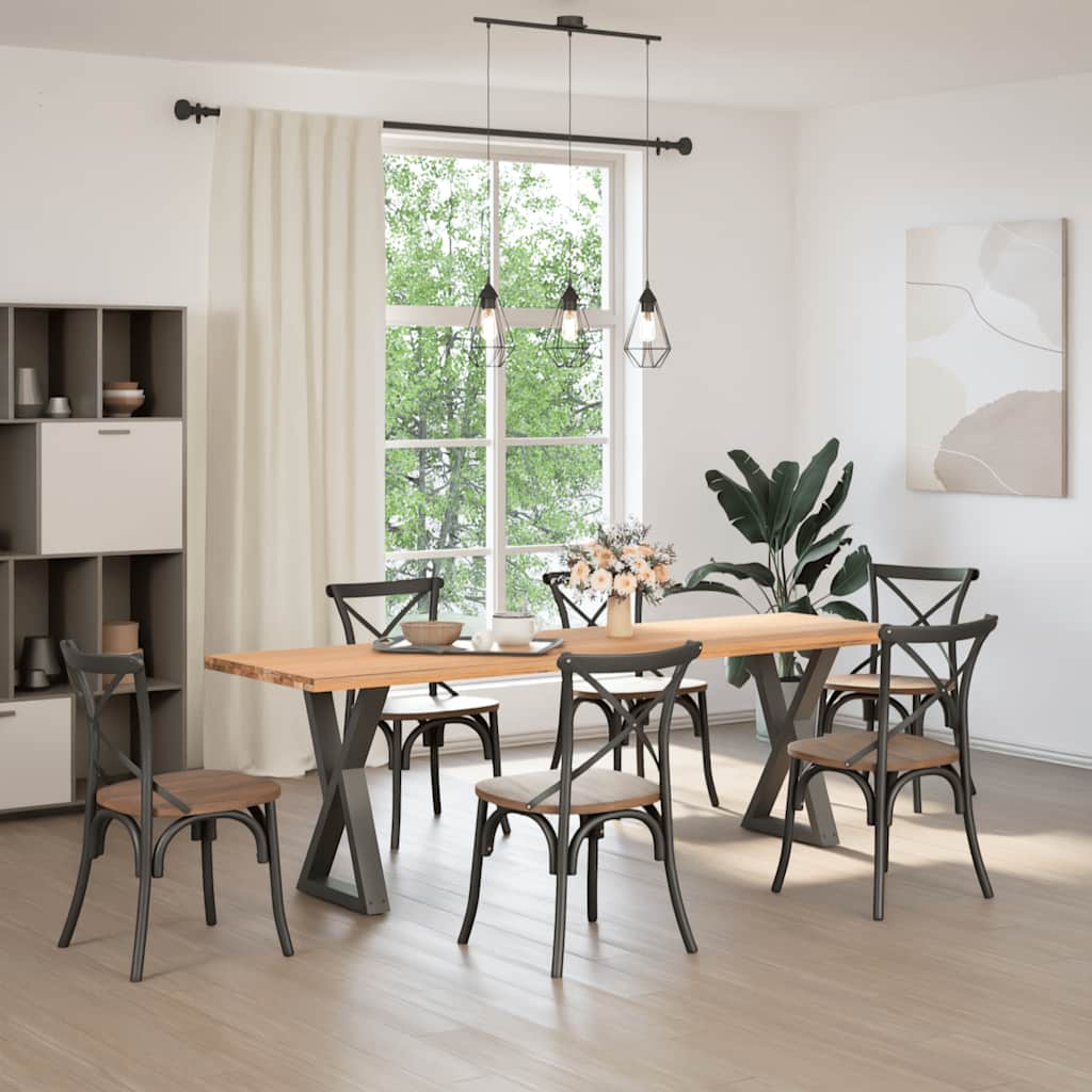 spisebordsben 2 stk. antracit 60 x (72-73,3) cm stål