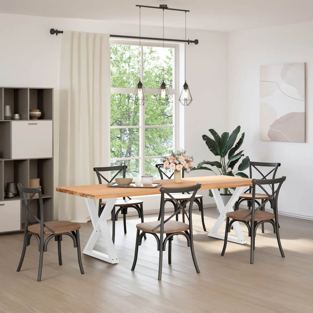 spisebordsben 2 stk. hvid 80 x (72-73,3) cm stål