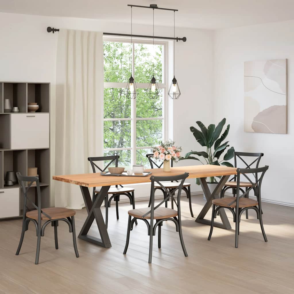spisebordsben 2 stk. antracit 80 x (72-73,3) cm stål