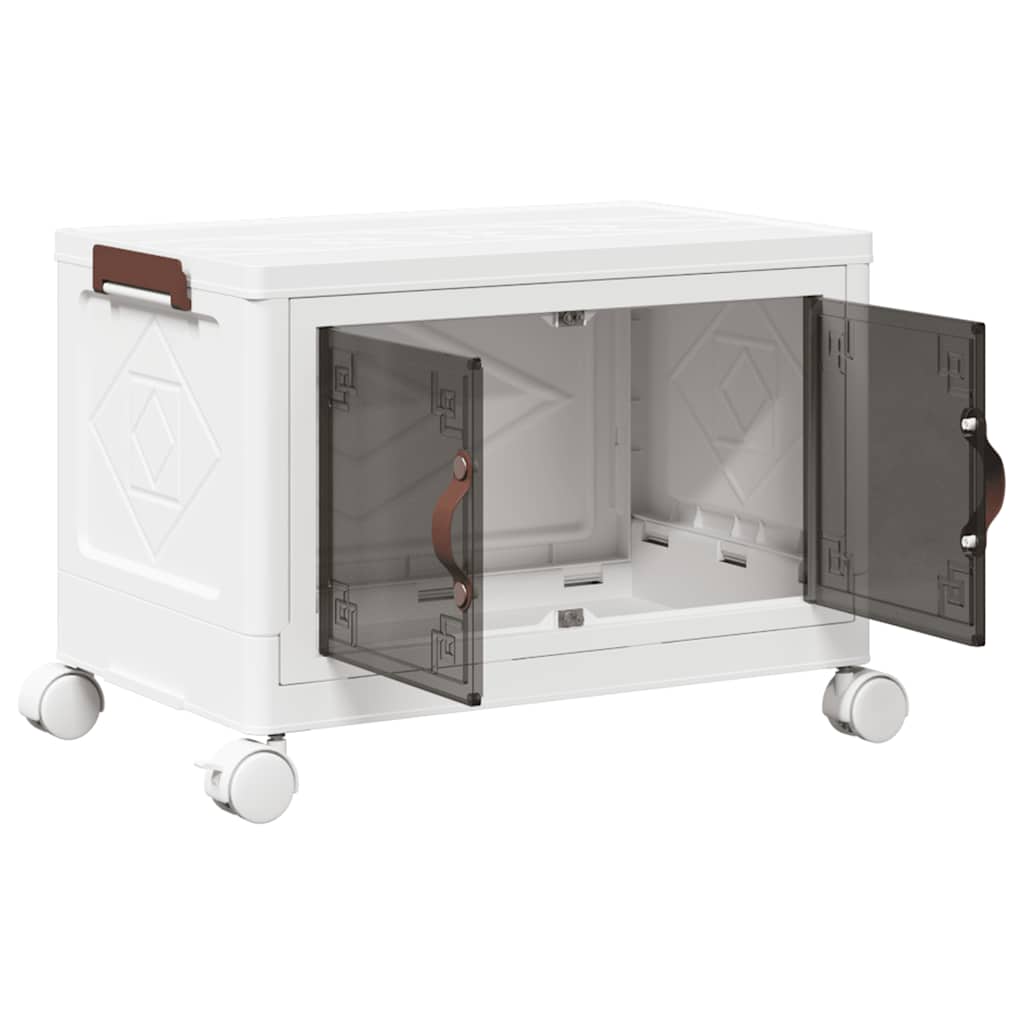 Stabelbar opbevaringskasse med hjul 28 L 48,5x29,5x33 cm