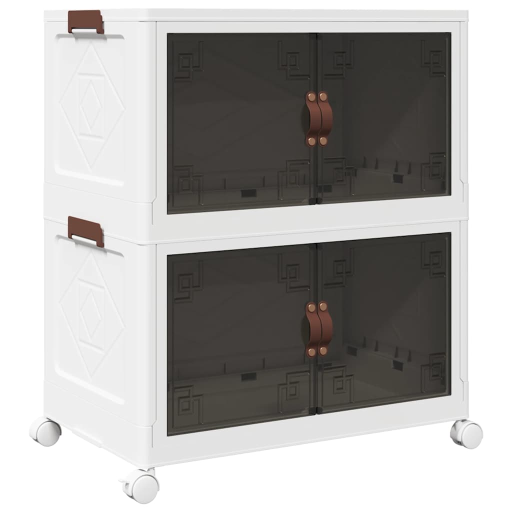Stabelbar opbevaringskasse med hjul 2-etagers 75 L 64x40x76 cm