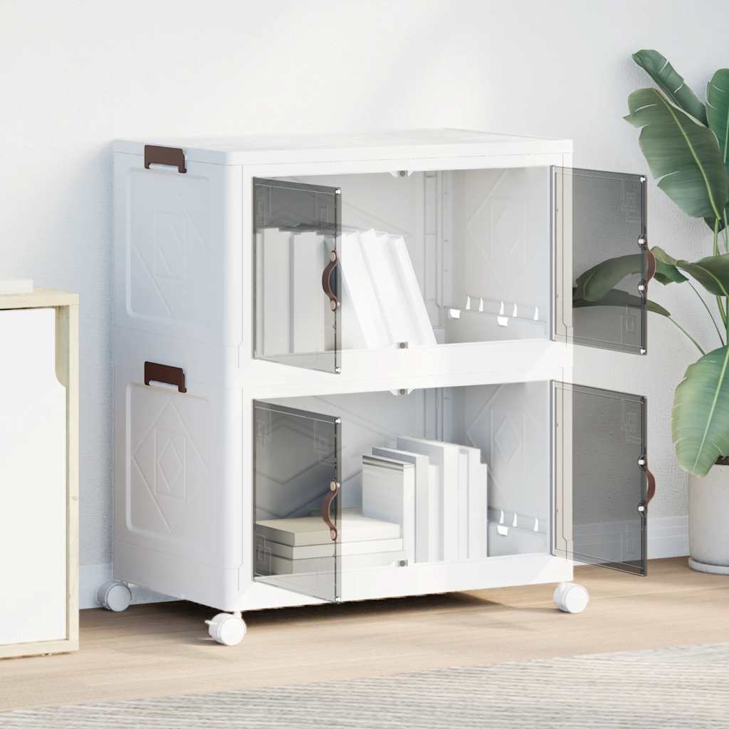 Stabelbar opbevaringskasse med hjul 2-etagers 75 L 64x40x76 cm