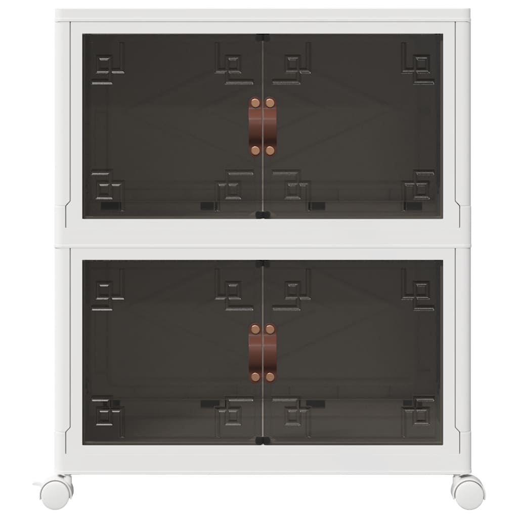 Stabelbar opbevaringskasse med hjul 2-etagers 75 L 64x40x76 cm