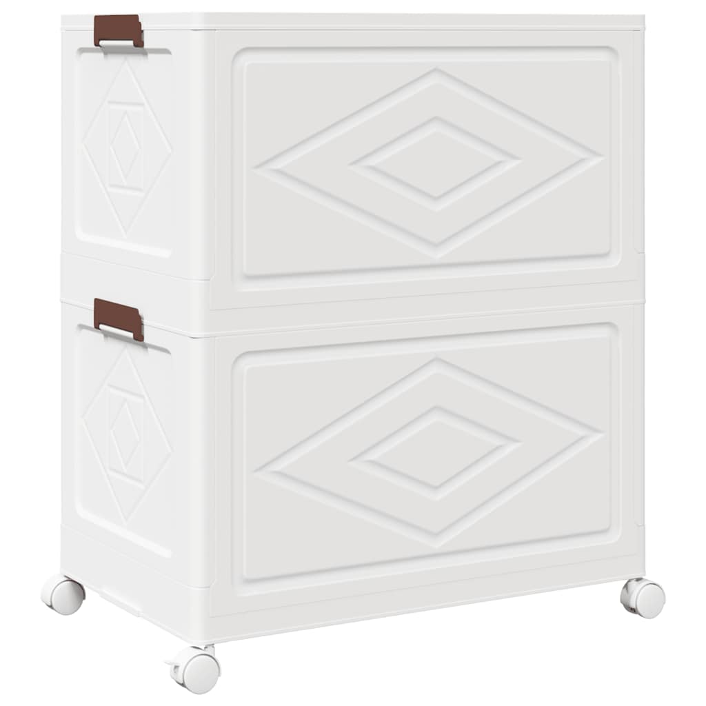 Stabelbar opbevaringskasse med hjul 2-etagers 75 L 64x40x76 cm