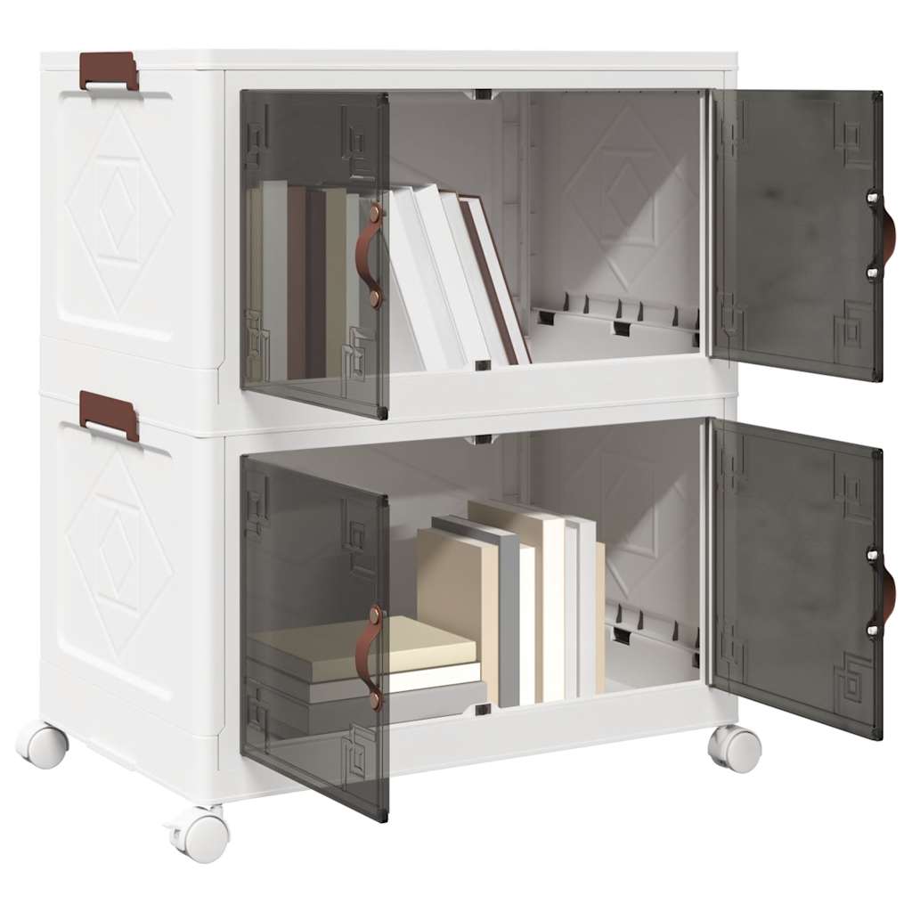 Stabelbar opbevaringskasse med hjul 2-etagers 75 L 64x40x76 cm