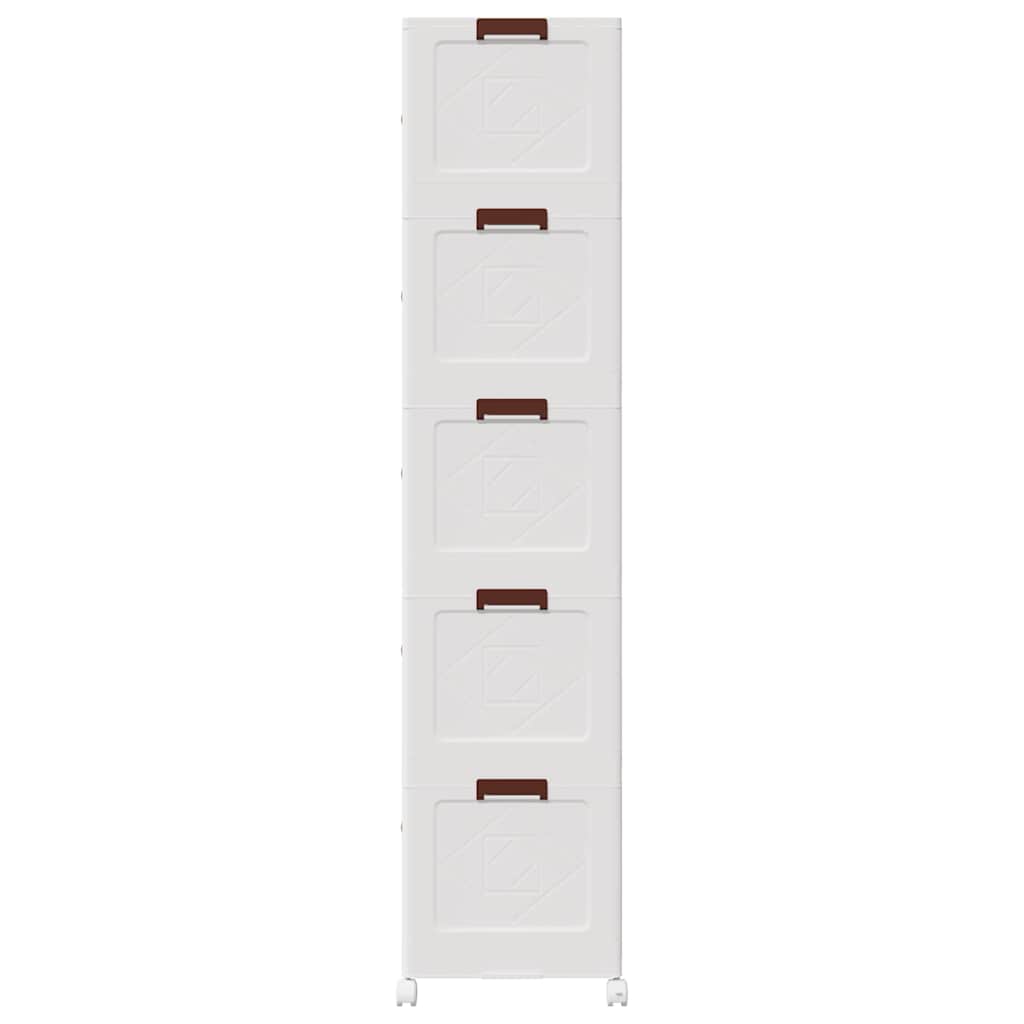 Stabelbar opbevaringskasse med hjul 5-etagers 75 L 64x40x179 cm