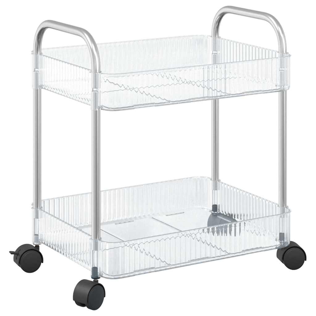 opbevaringsvogn i 2 niveauer transparent 37x28x43,5 cm akryl