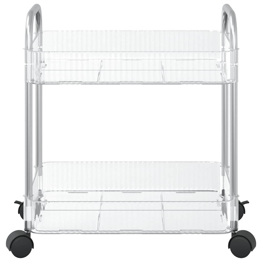 opbevaringsvogn i 2 niveauer transparent 37x28x43,5 cm akryl