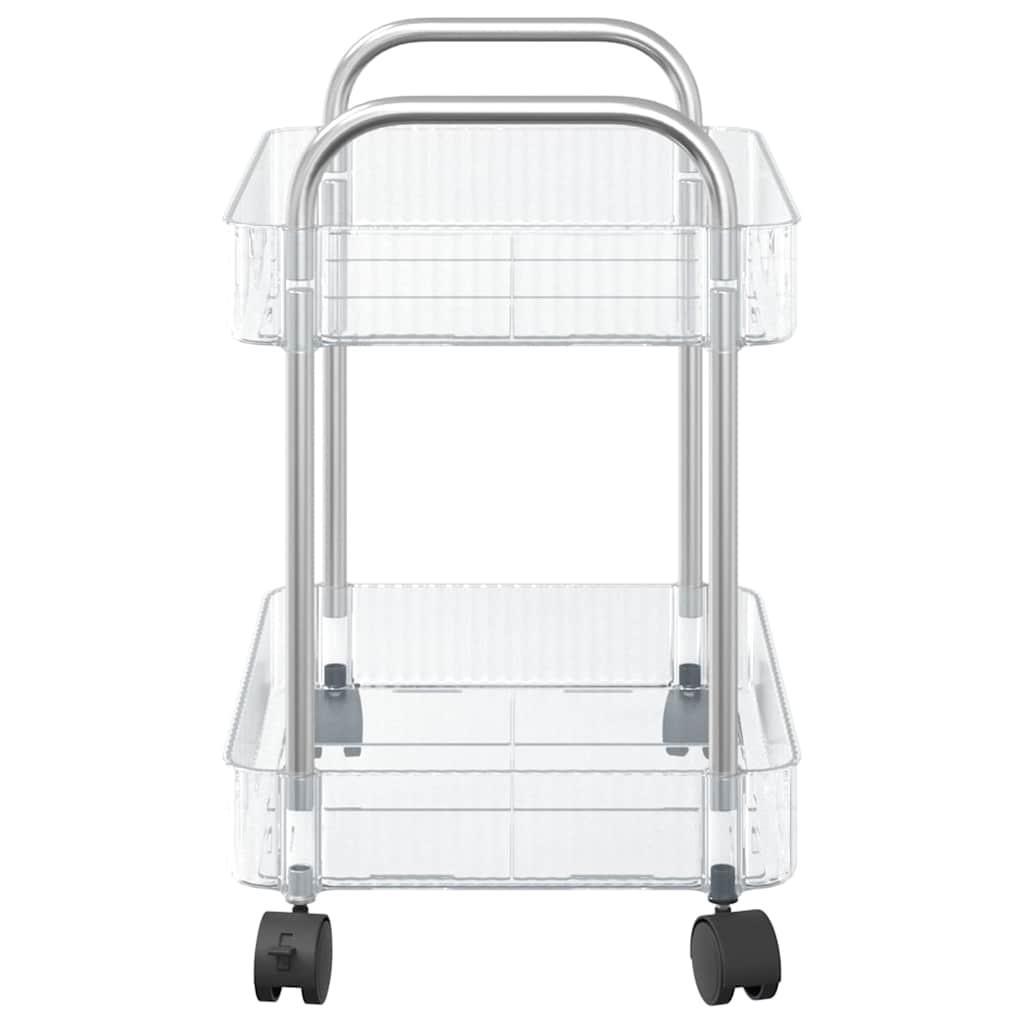 opbevaringsvogn i 2 niveauer transparent 37x28x43,5 cm akryl