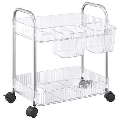 opbevaringsvogn i 2 niveauer transparent 37x28x43,5 cm akryl