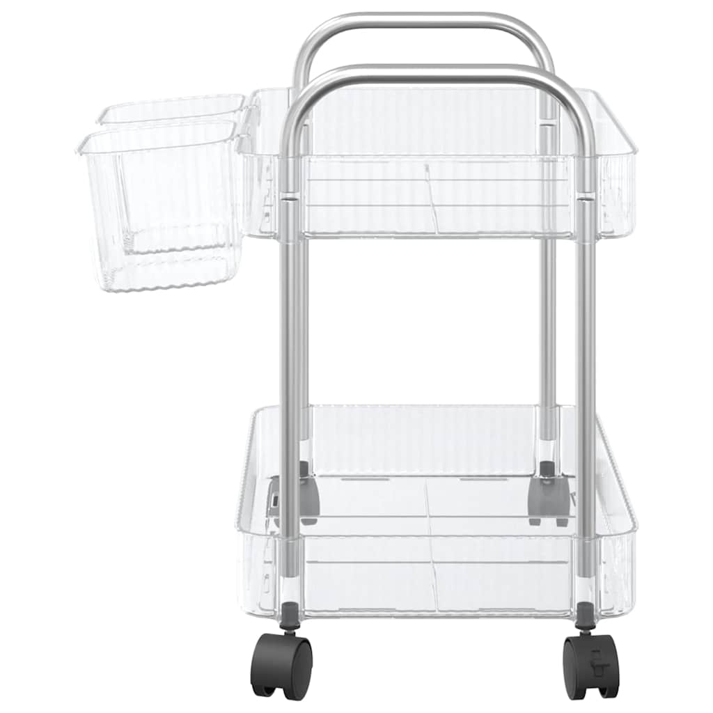 opbevaringsvogn i 2 niveauer transparent 37x28x43,5 cm akryl