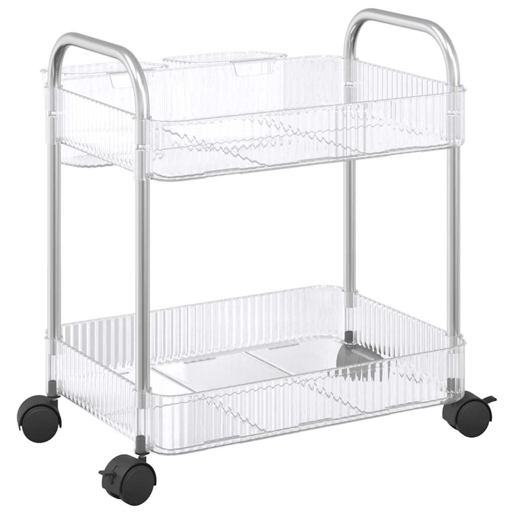 opbevaringsvogn i 2 niveauer transparent 37x28x43,5 cm akryl