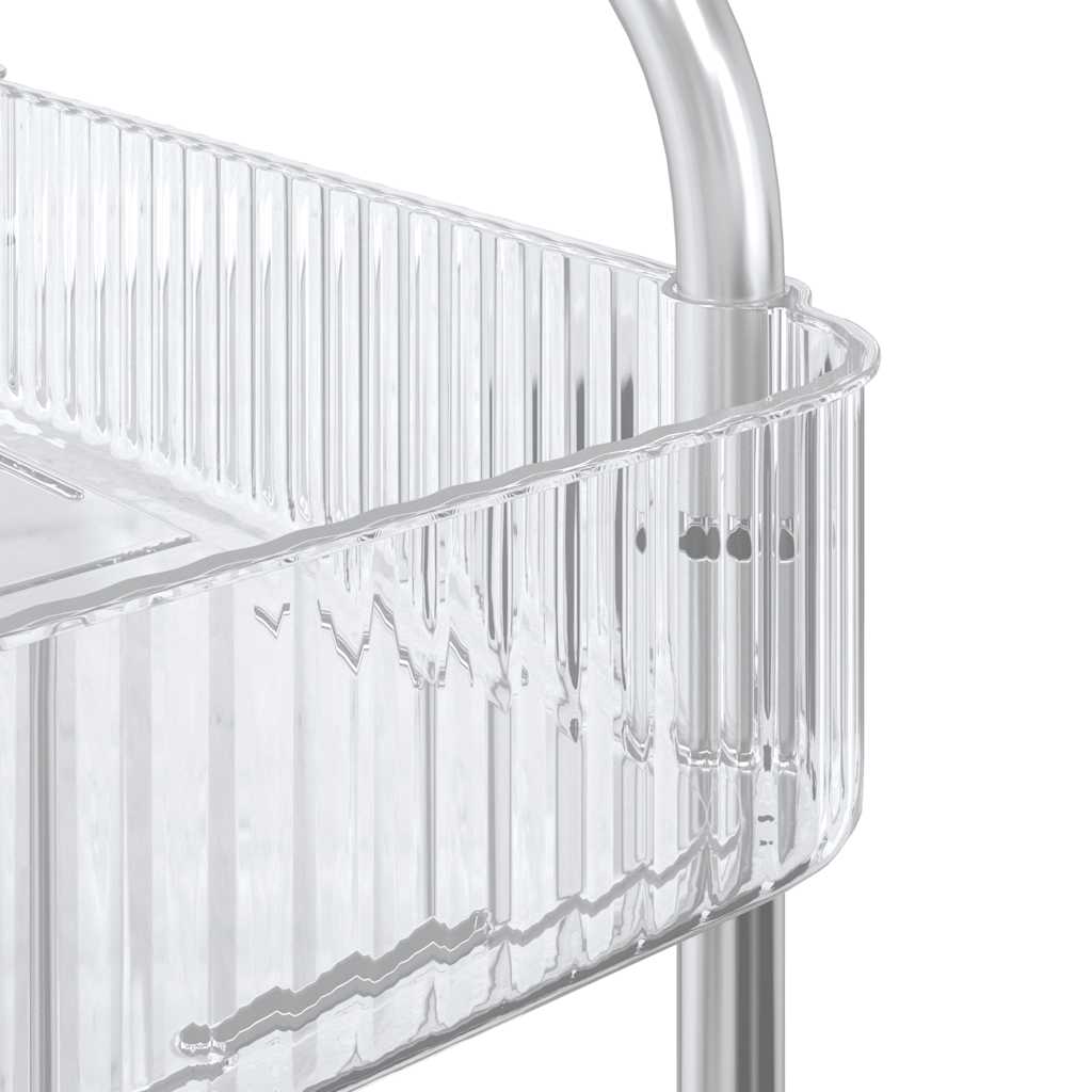 opbevaringsvogn i 3 niveauer transparent 37x28x68 cm akryl