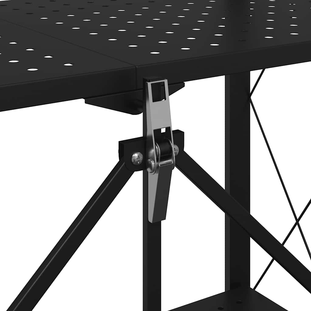 opbevaringshylde på hjul sort 71x34x88 cm stål