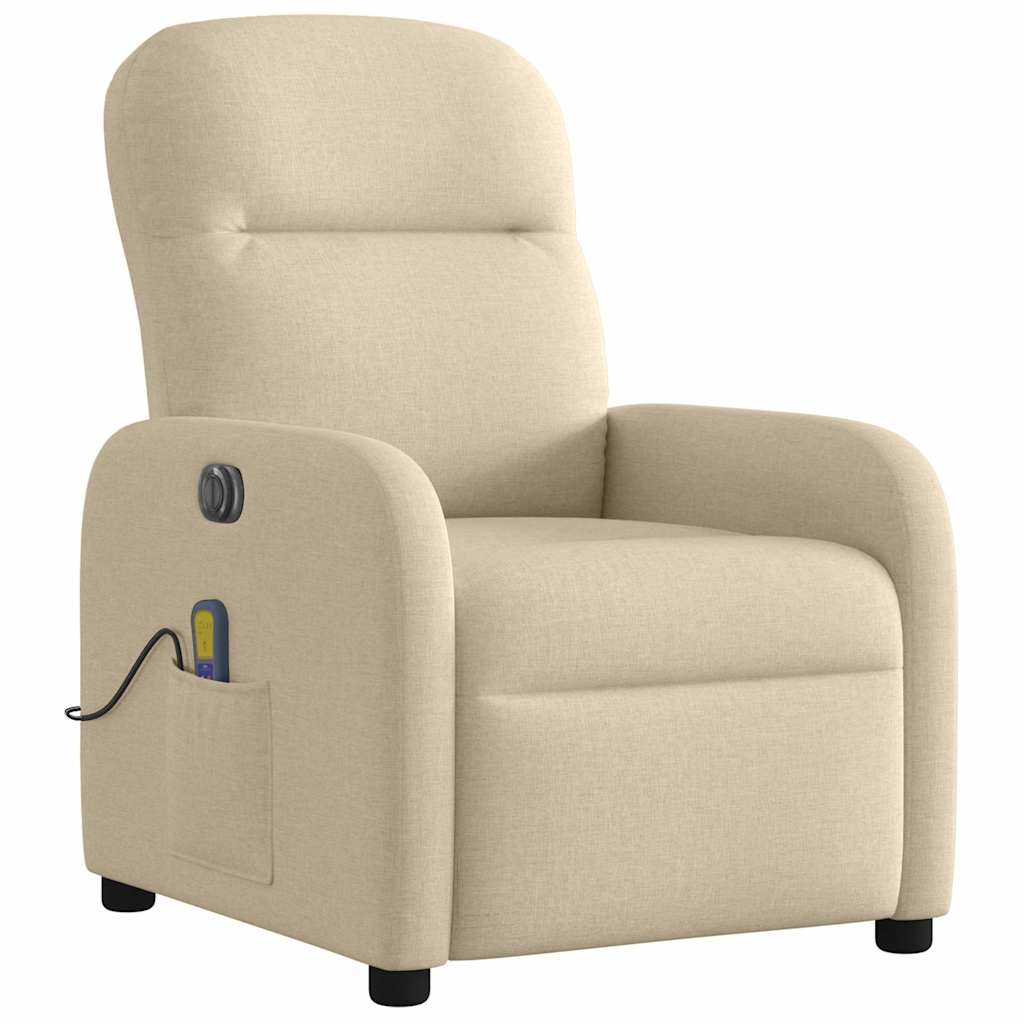 eldrevet massagestol stof cremefarvet