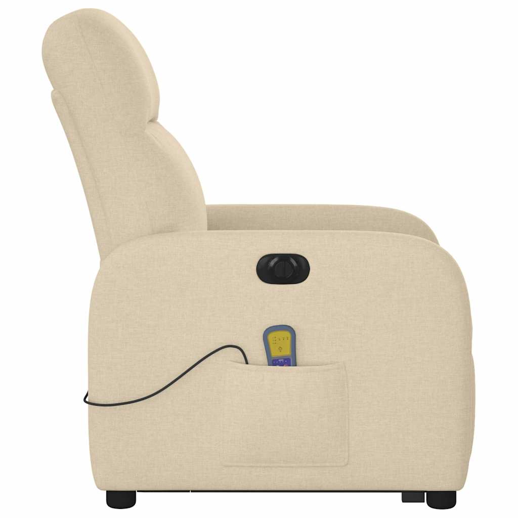 elektrisk massagestol med løftefunktion cremefarvet